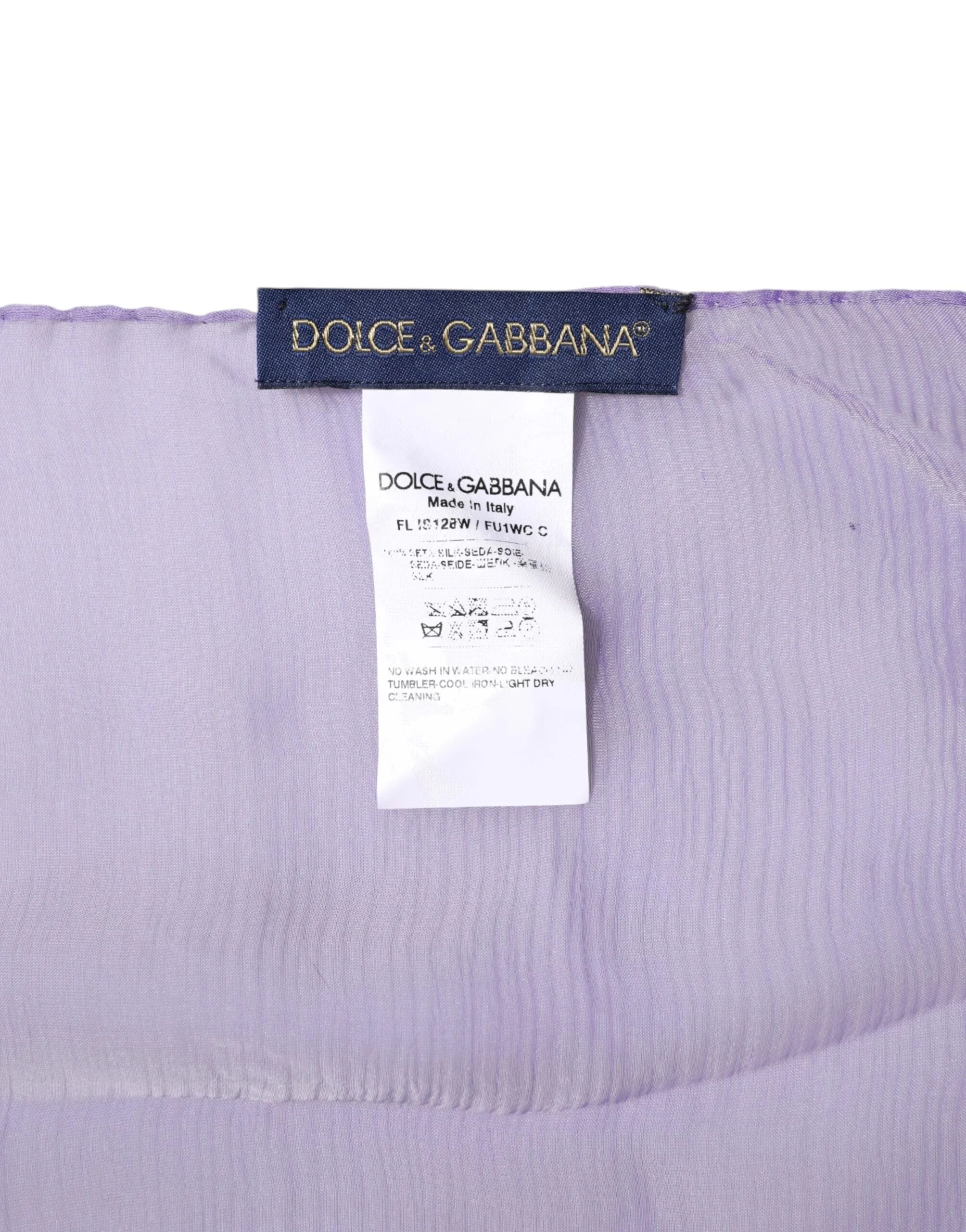Dolce & Gabbana Purple Silk Rectangle Wrap Shawl Scarf - Scarves & Shawls