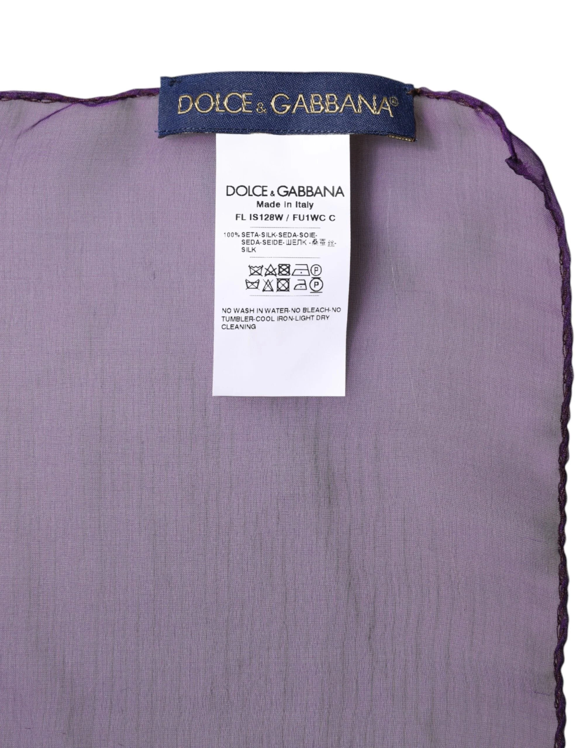Dolce & Gabbana Purple Silk Rectangle Wrap Shawl Scarf - Scarves & Shawls