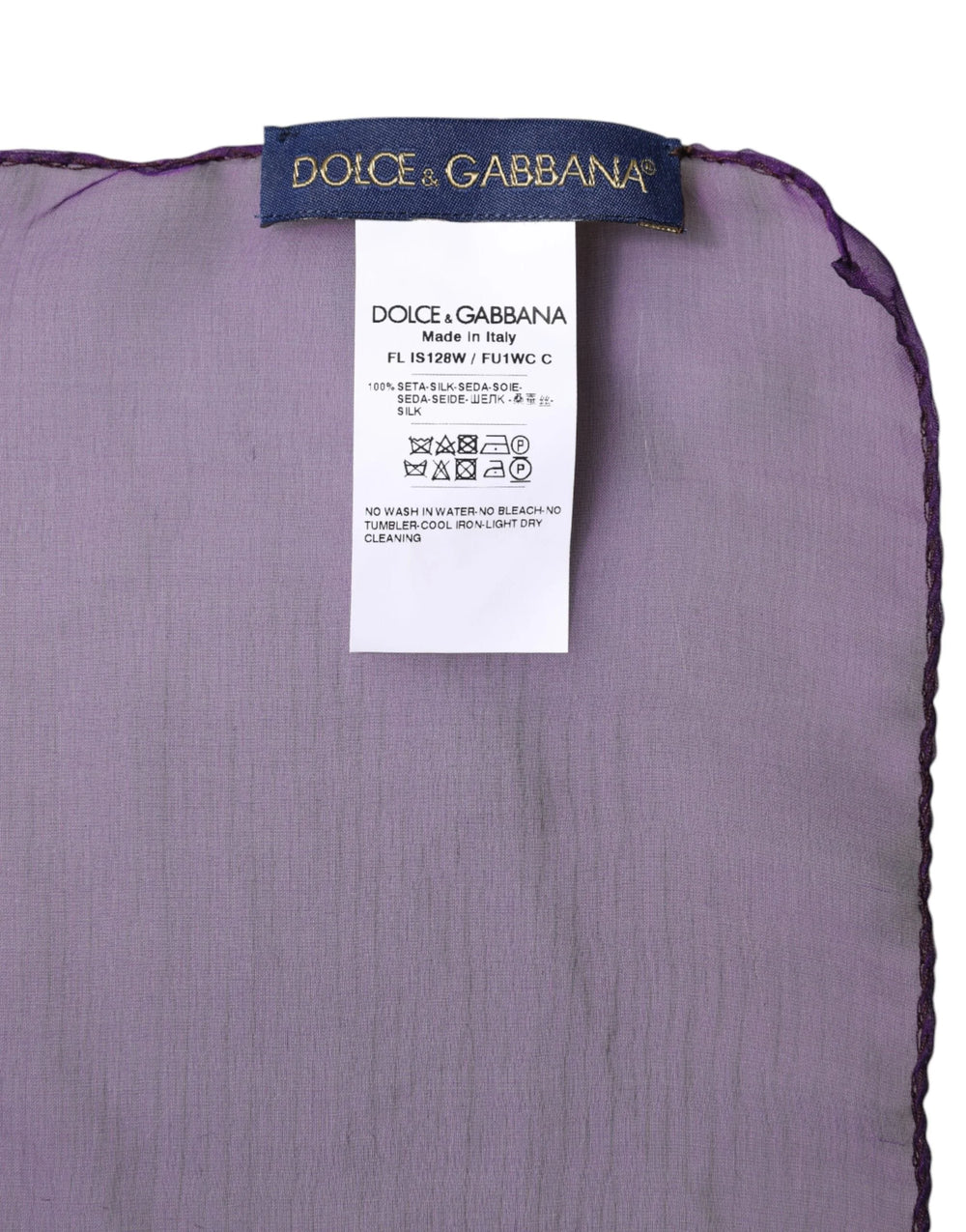 Dolce & Gabbana Purple Silk Rectangle Wrap Shawl Scarf - Scarves & Shawls