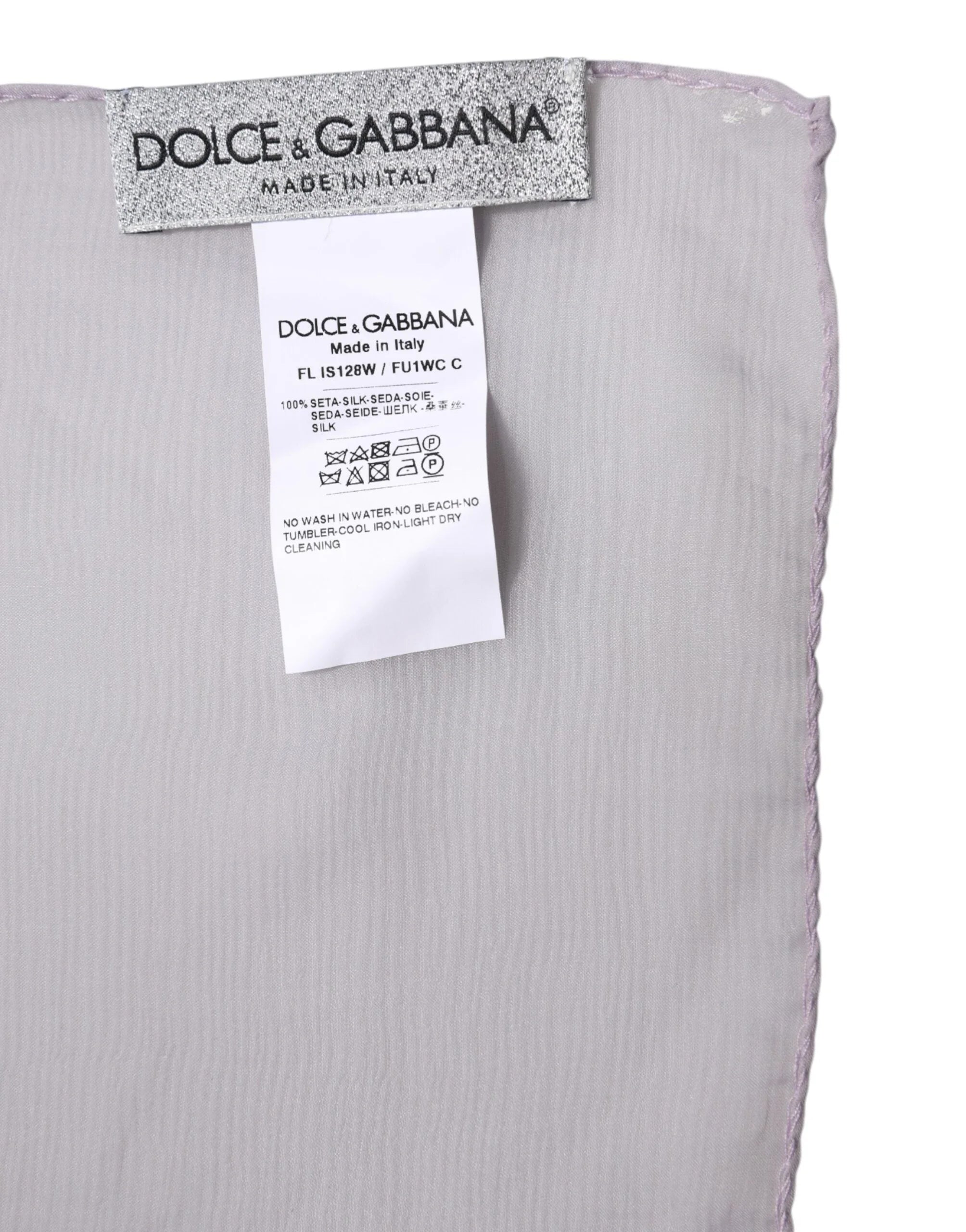 Dolce & Gabbana Purple Silk Rectangle Wrap Shawl Scarf - Scarves & Shawls