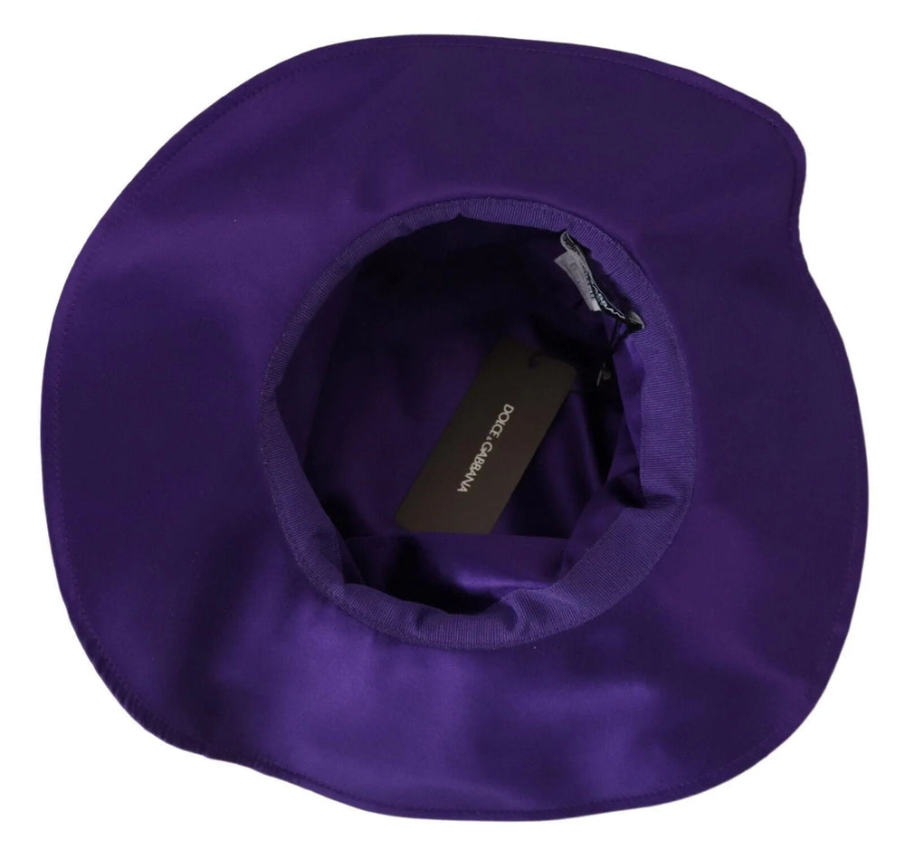 Dolce & Gabbana Purple Silk Stretch Top Hat - 57 cm|S - Sun Hats