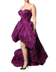 Dolce & Gabbana Purple Strapless A-line Asymmetric Dress - IT40|S