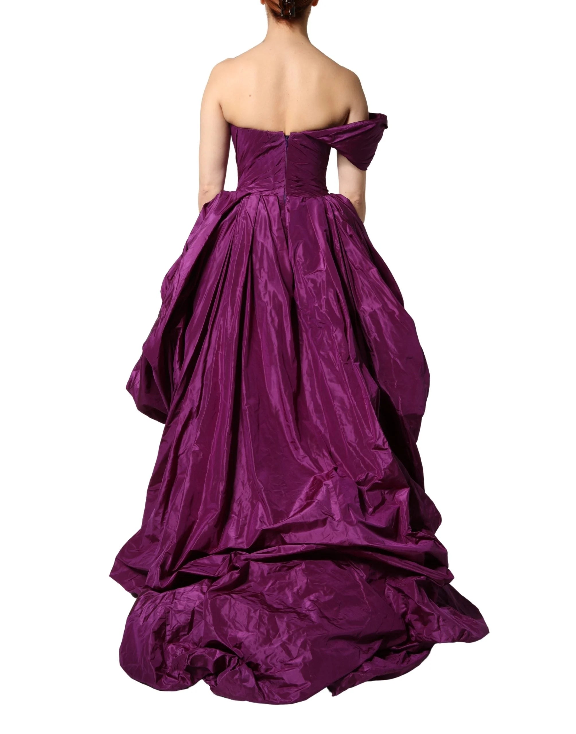 Dolce & Gabbana Purple Strapless A-line Asymmetric Dress - IT40|S