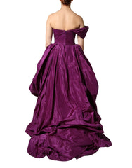 Dolce & Gabbana Purple Strapless A-line Asymmetric Dress - IT40|S
