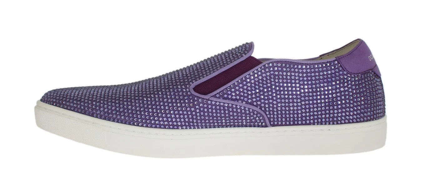 Dolce & Gabbana Purple Strass Canvas Logo Sneakers - EU44/US11 - Sneakers
