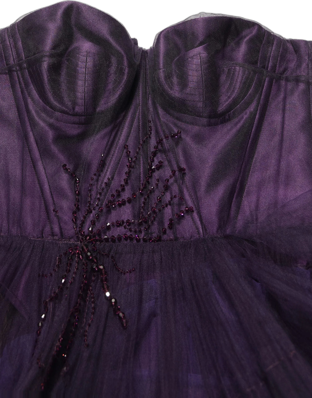 Dolce & Gabbana Purple Tiered Tulle Silk Long Gown Dress - IT38 | XS