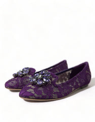 Dolce & Gabbana violetti Vally Taormina -pitsikristallitossut - EU37/US6.5