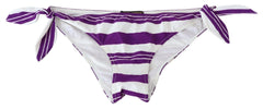 Dolce & Gabbana Purple White Stripes Beachwear Bikini Bottom - IT2 | S - Classic Bikinis