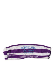 Dolce & Gabbana Purple White Stripes Nylon Bandeau Swimwear - IT2 | S