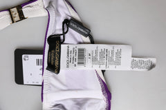 Dolce & Gabbana Purple White Stripes Nylon Bandeau Swimwear - IT2 | S