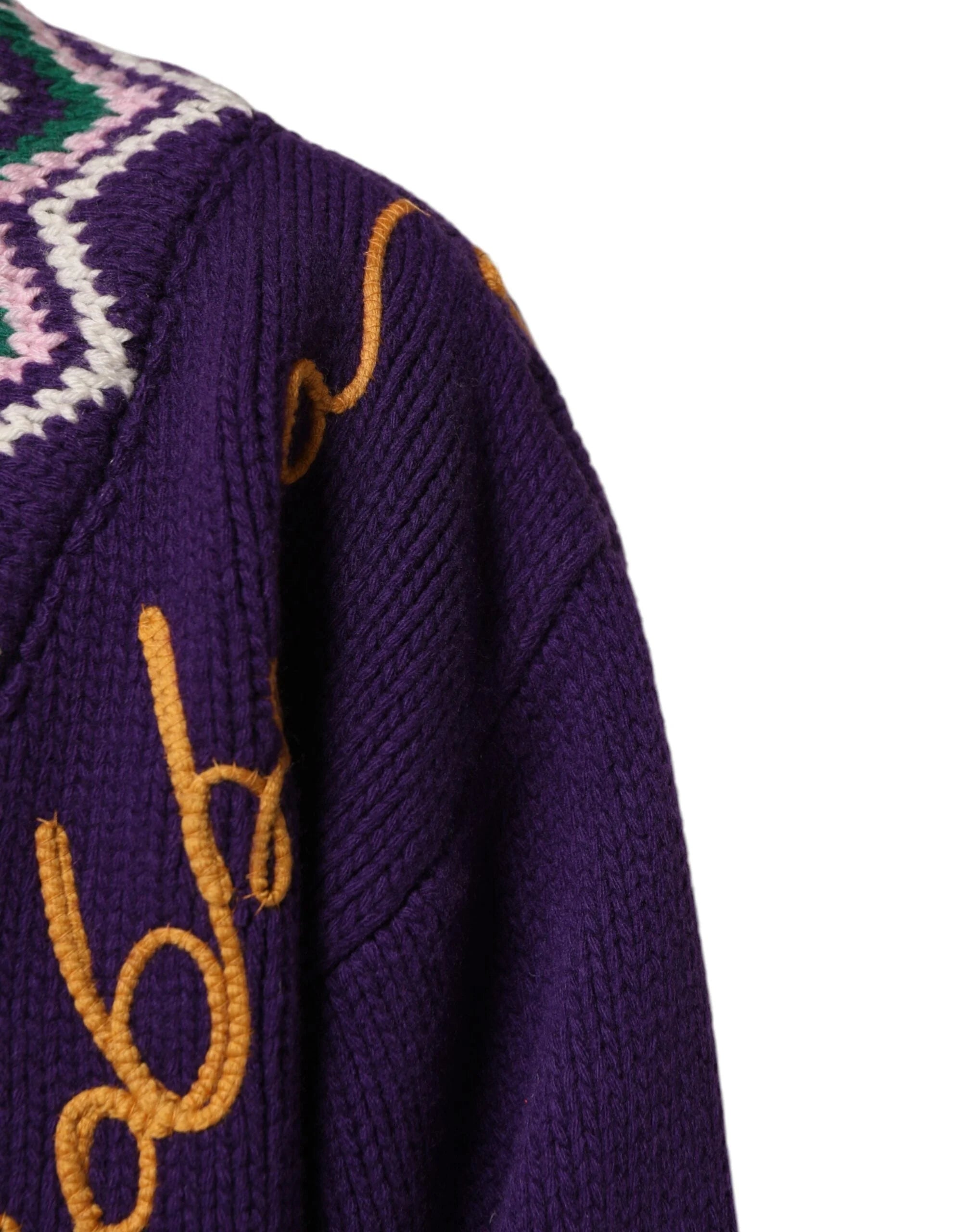 Dolce & Gabbana Purple Wool DG Logo Men Knit Pullover Sweater - M - Sweaters