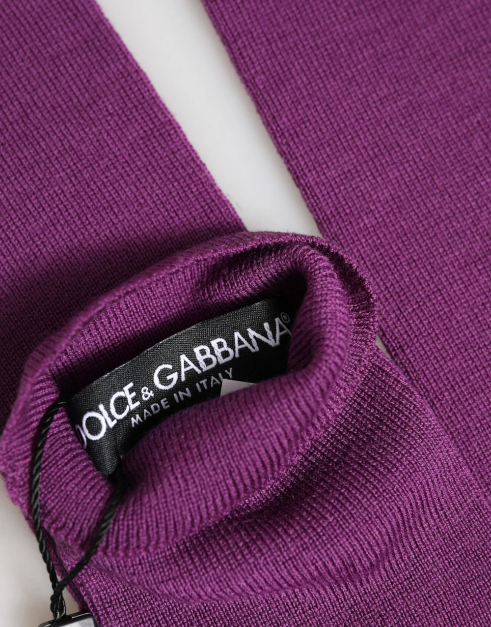 Dolce & Gabbana Purple Wool Fingerless Elbow Length Women One Size Gloves - One Size