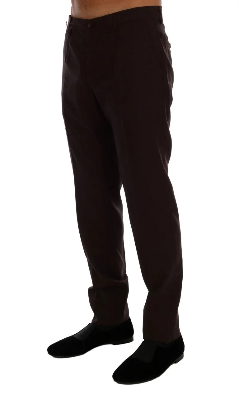Dolce & Gabbana Purple Wool Stretch Formal Pants - IT44 | XS - Trousers