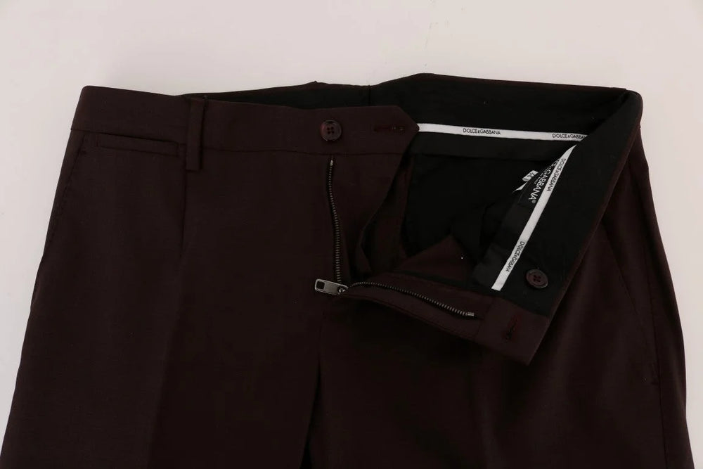 Dolce & Gabbana Purple Wool Stretch Formal Pants - IT44 | XS - Trousers