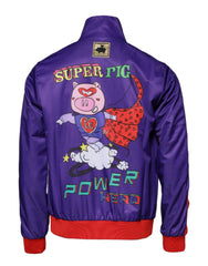 Dolce & Gabbana Purple Year Of The Pig Full Zip Bomber Sweater - IT54 | XL - Bomber Jackets