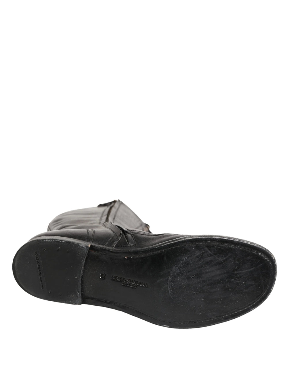 Dolce & Gabbana Re-Edition Black Leather Lace Up Boots Shoes - EU44/US11