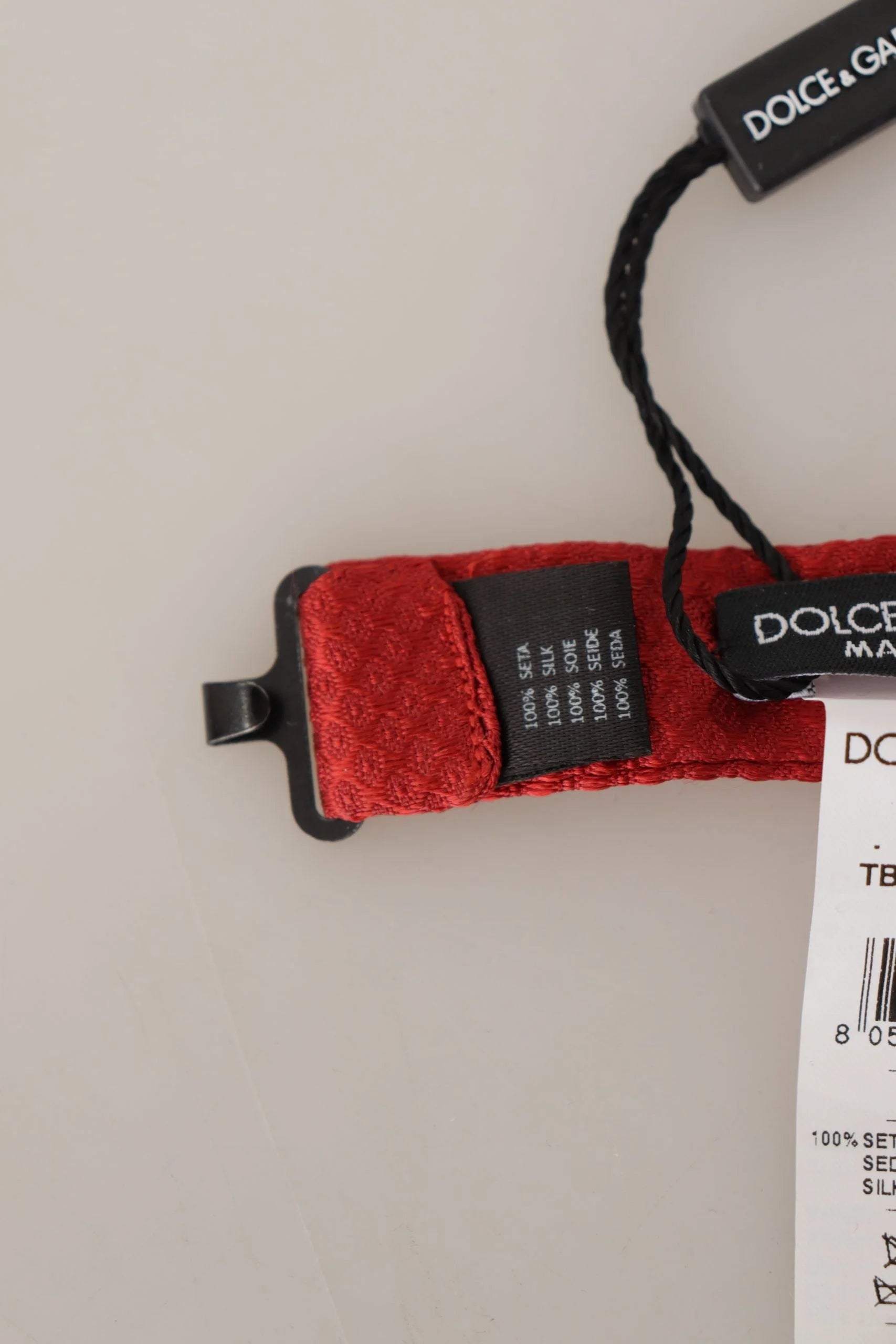 Dolce & Gabbana Red 100% Silk Adjustable Neck Papillon Tie - Neckties