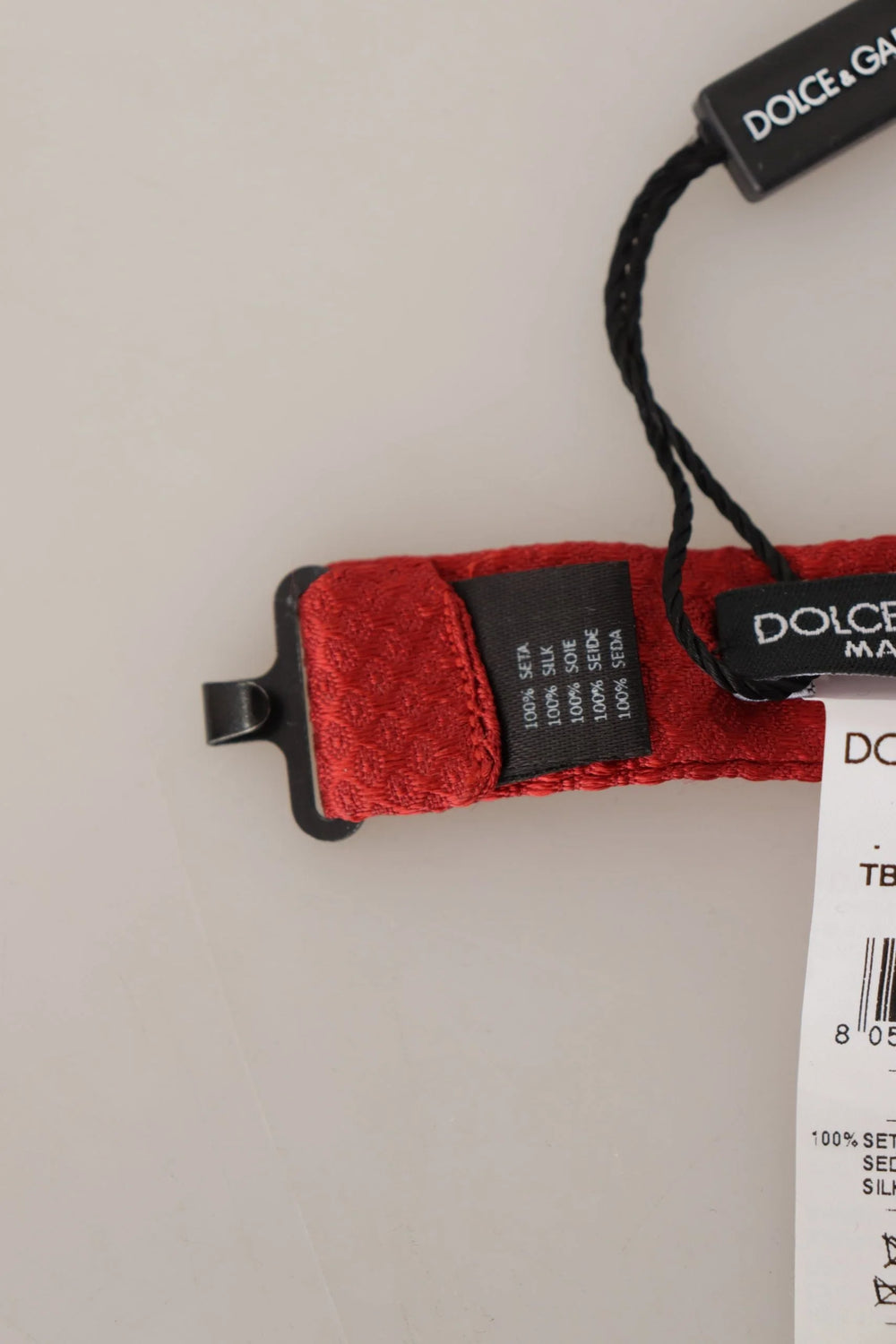 Dolce & Gabbana Red 100% Silk Adjustable Neck Papillon Tie - Neckties