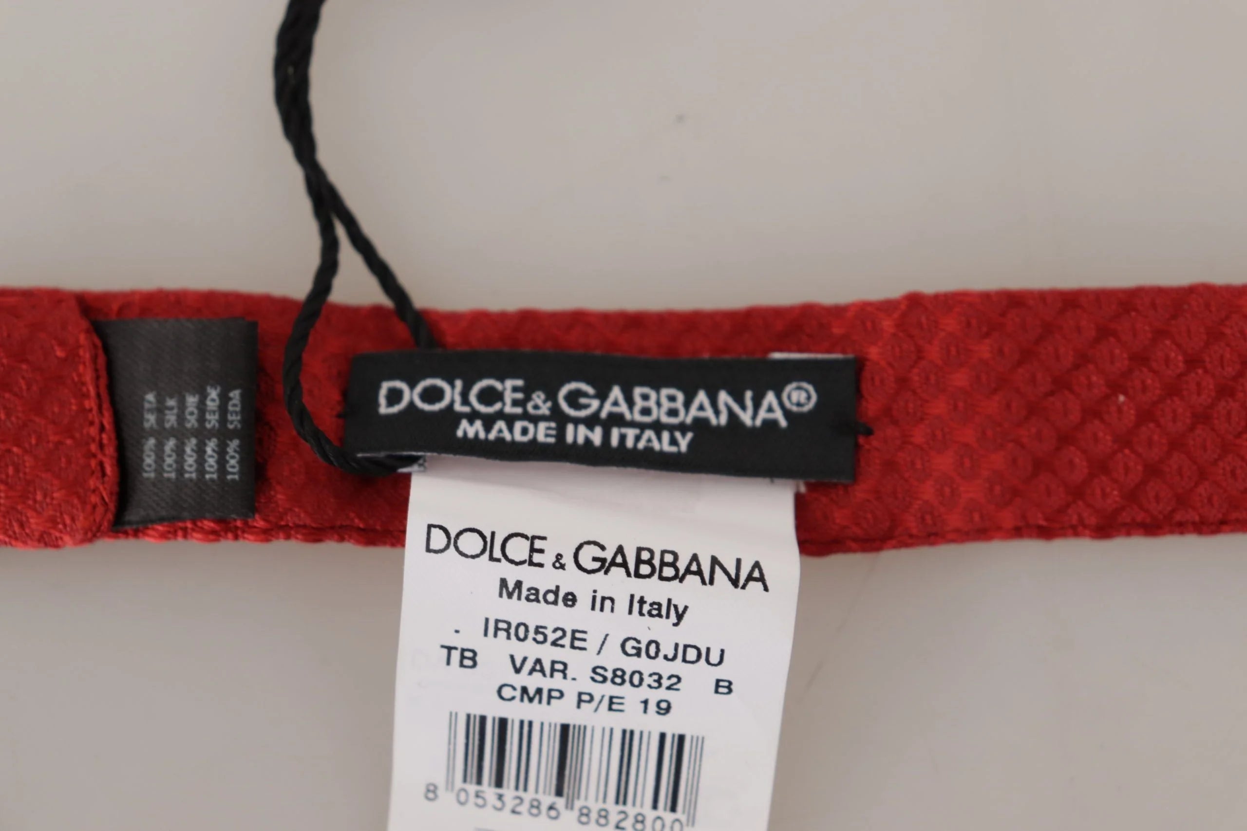 Dolce & Gabbana Red 100% Silk Adjustable Neck Papillon Tie - Neckties