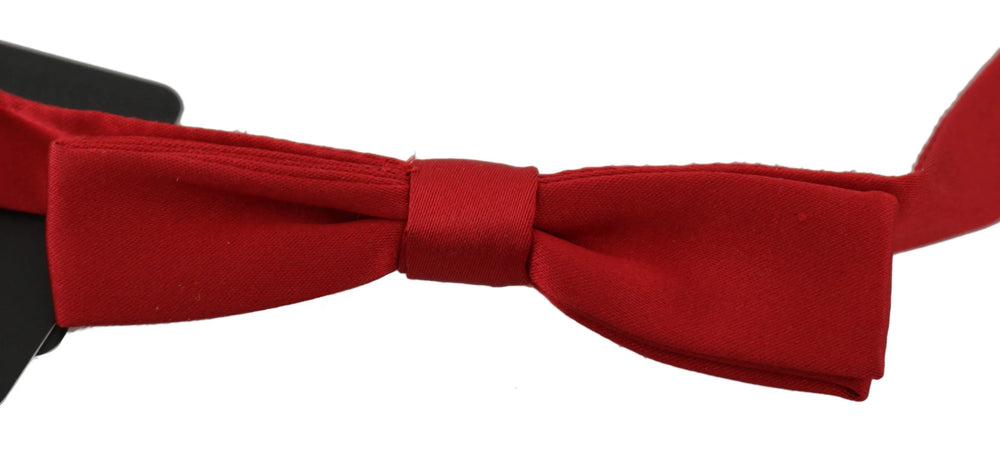 Dolce & Gabbana Red 100% Silk Slim Adjustable Neck Papillon Bow Tie - Neckties