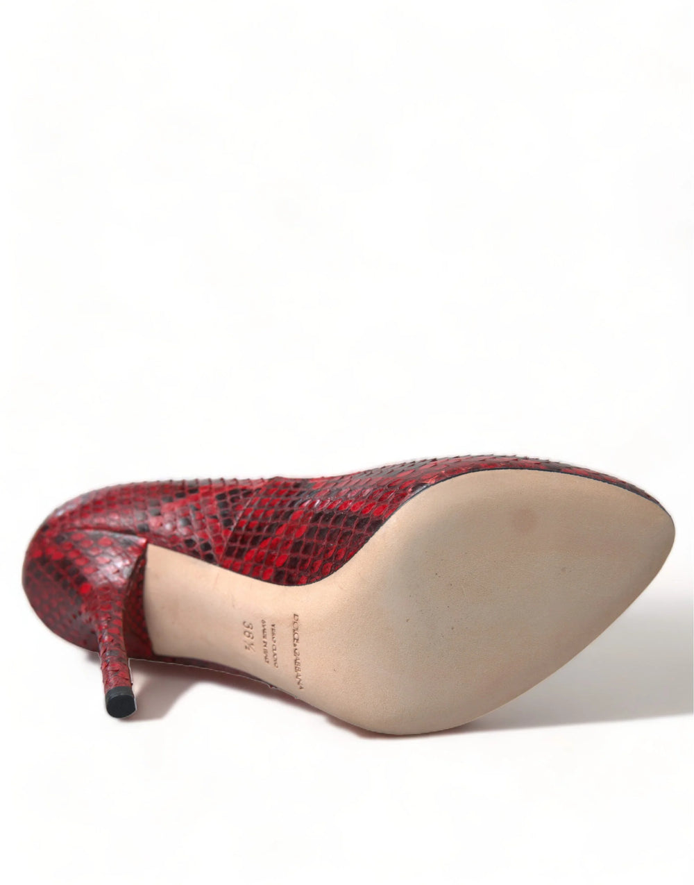 Dolce & Gabbana Red Ayers Leather Lace Socks Pumps Shoes - EU36.5/US6