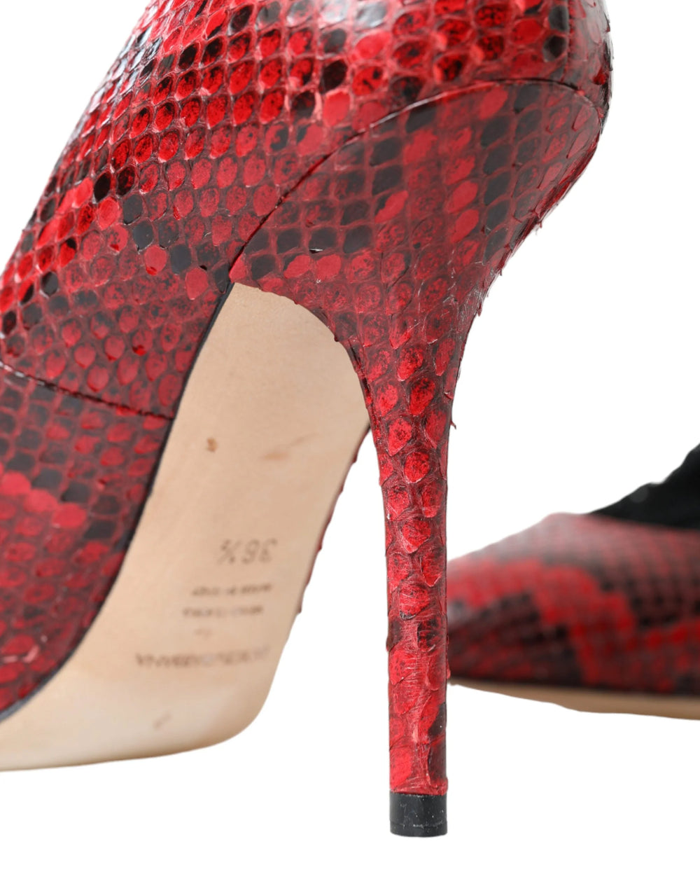 Dolce & Gabbana Red Ayers Leather Lace Socks Pumps Shoes - EU36.5/US6