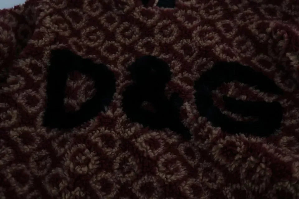 Dolce & Gabbana Red Beige Wool Oversize Hooded Pullover Sweater - IT48 | M - Sweaters