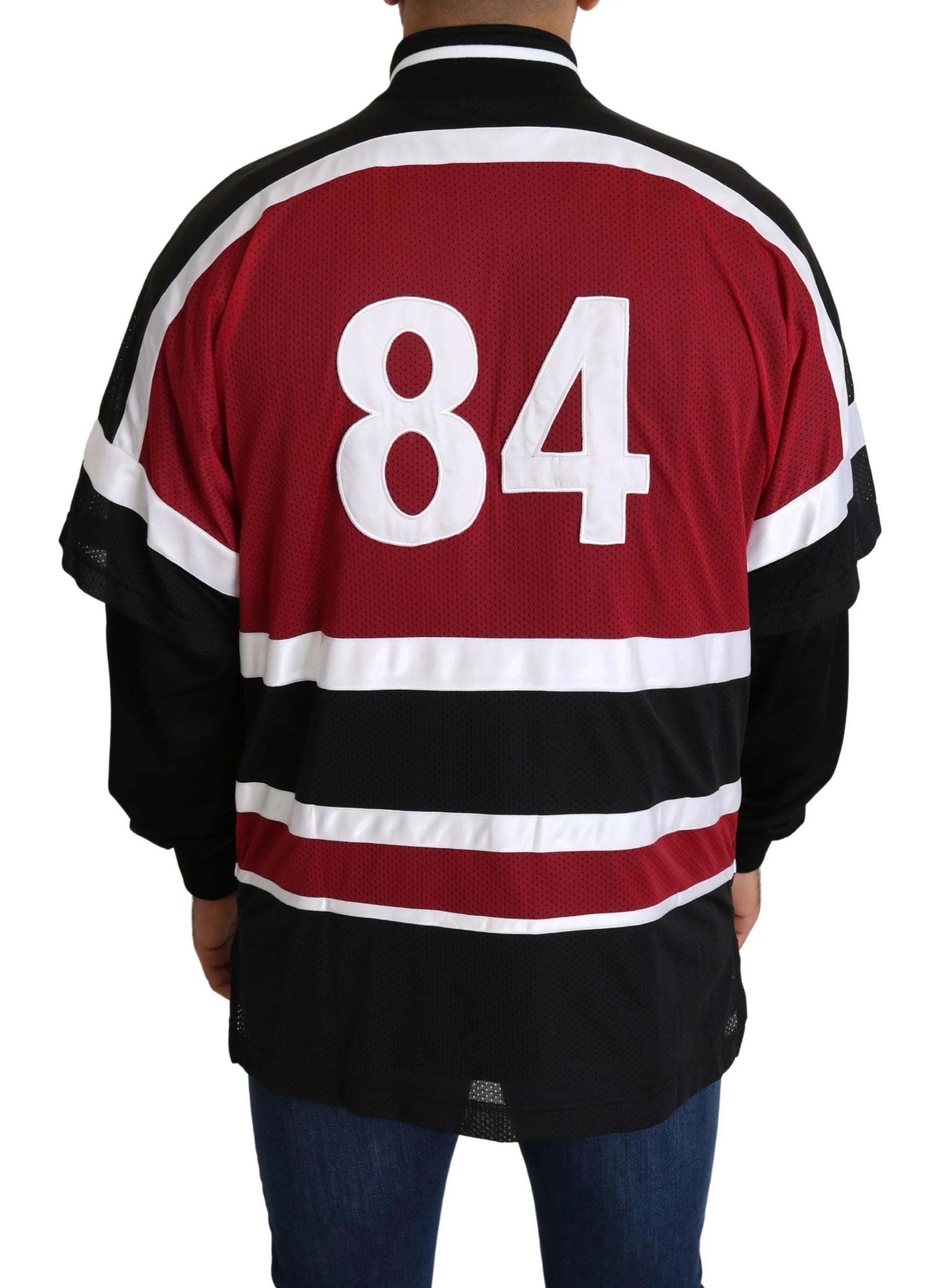 Dolce & Gabbana Red Black AMORE Sport Full Zipper Sweater - IT48 | M - Sweaters