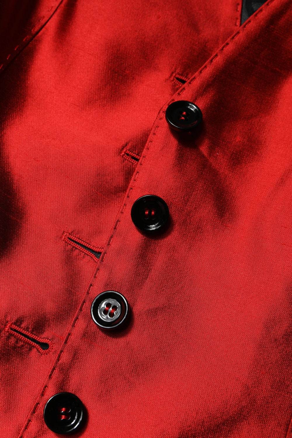 Dolce & Gabbana Red Black Button Down Sleeveless Vest Top - IT40|S - Vests