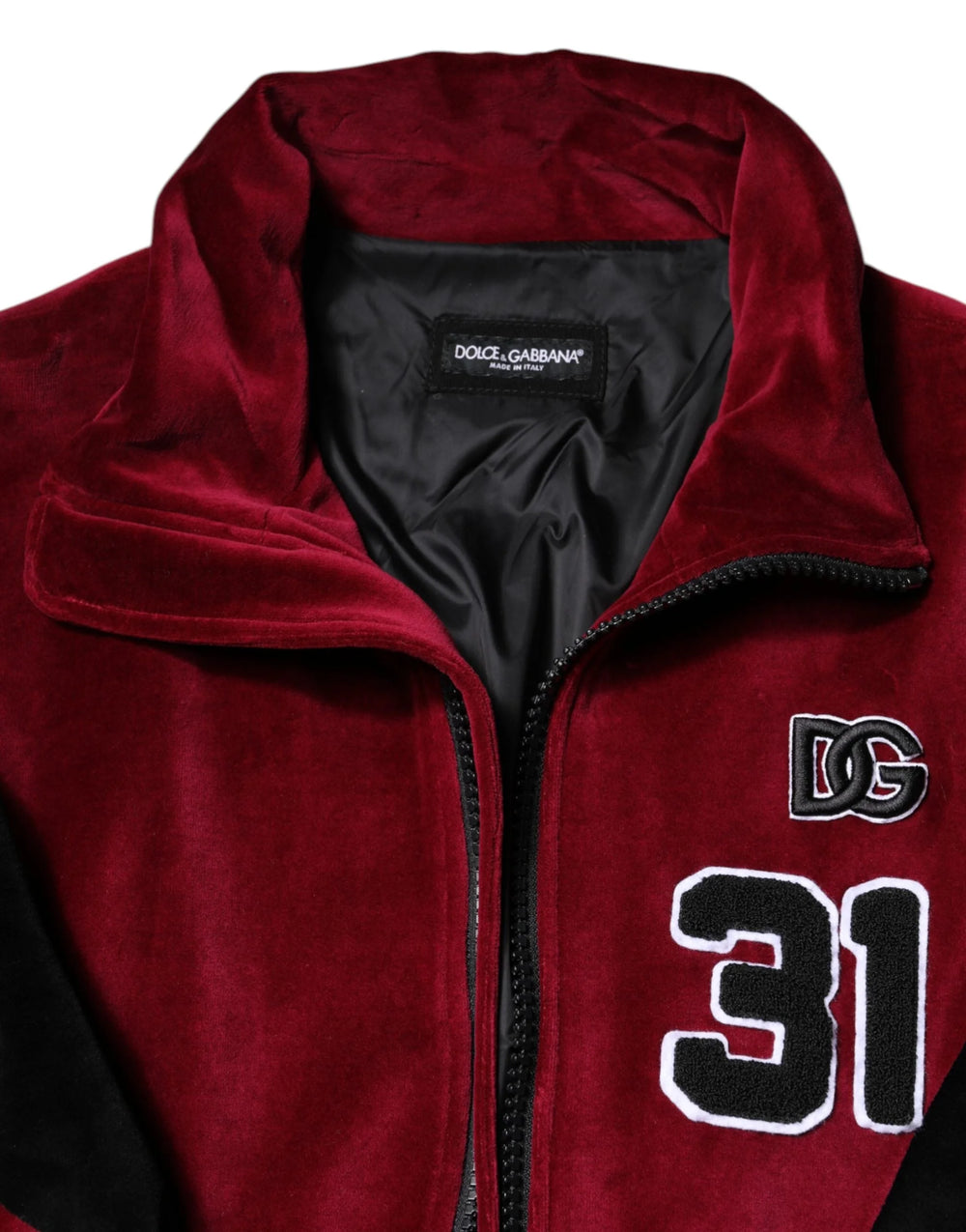 Dolce & Gabbana Red Black Cotton Logo FullZip Bomber Jacket - IT52 | XL - Bomber Jackets