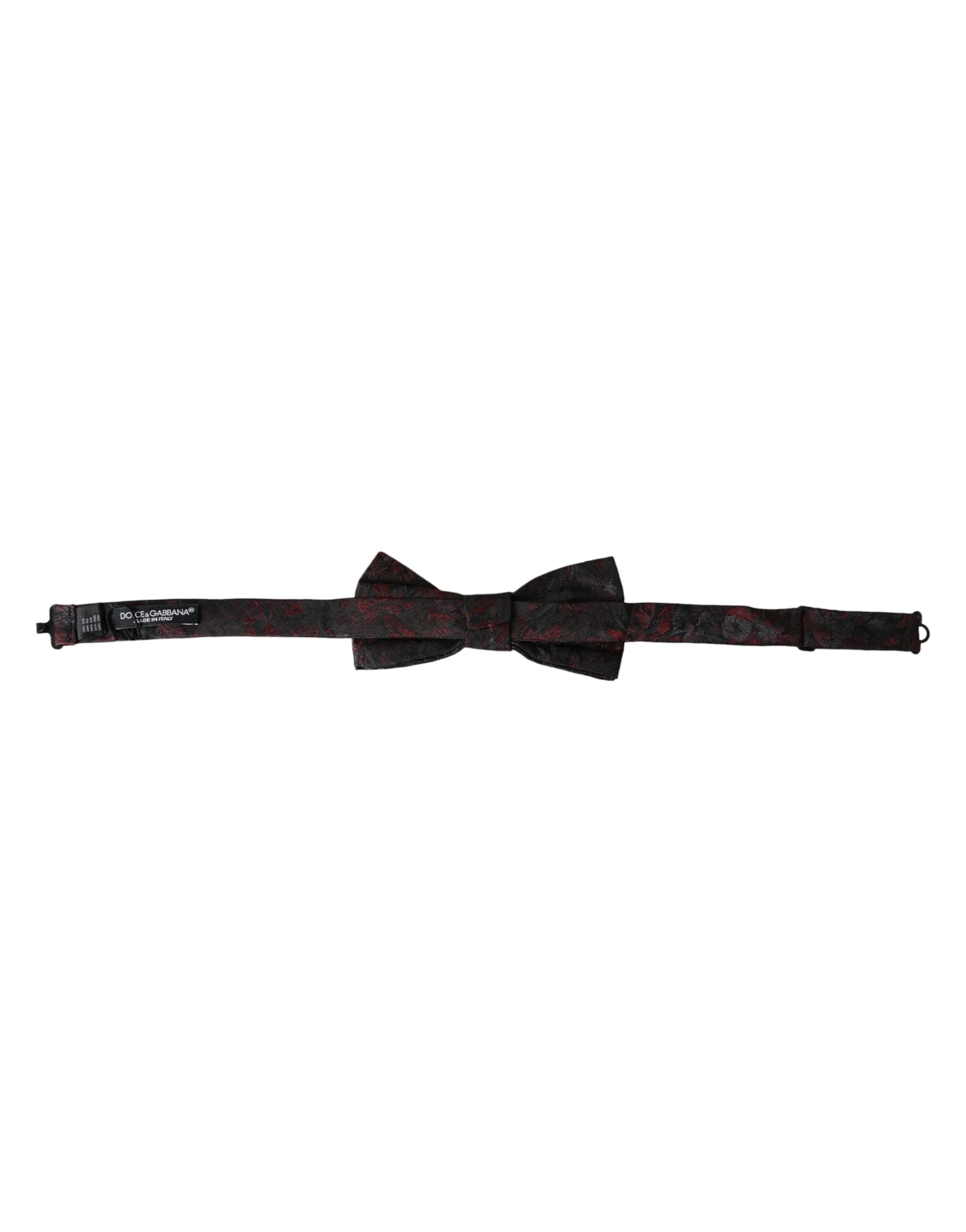 Dolce & Gabbana Red Black Floral Adjustable Neck Men Bow Tie - Neckties