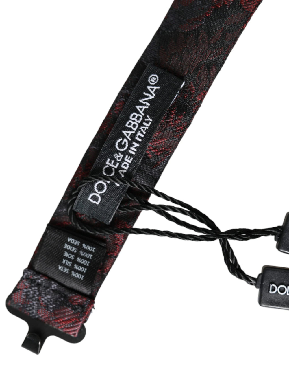 Dolce & Gabbana Red Black Floral Adjustable Neck Men Bow Tie - Neckties