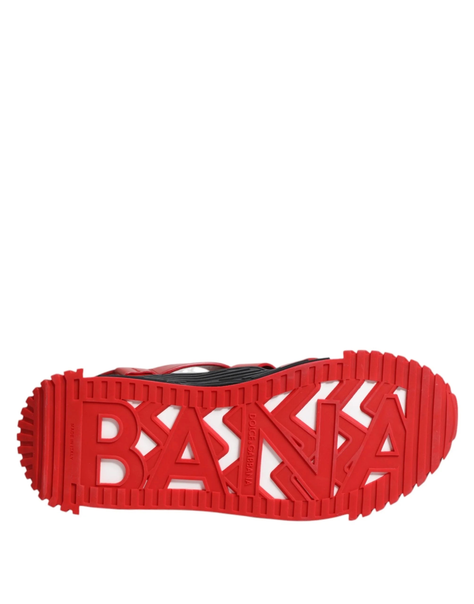 Dolce & Gabbana Red Black Leather Ankle Strap Sandals Shoes - EU43/US10 - Sandals