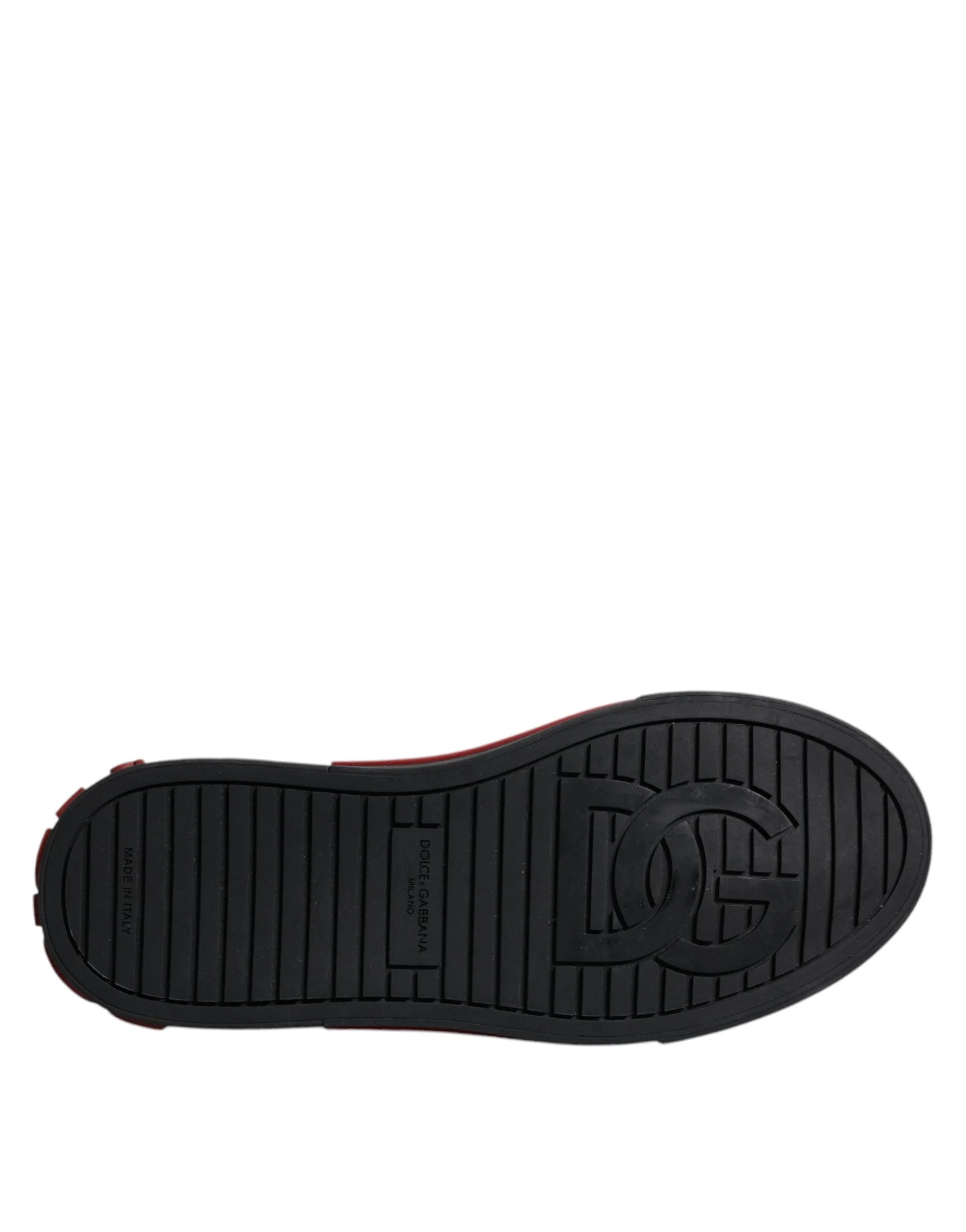 Tenisky Dolce & Gabbana červené a černé s leopardím vzorem, bavlněné pánské, nízké - EU39/US6