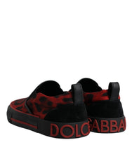 Tenisky Dolce & Gabbana červené a černé s leopardím vzorem, bavlněné pánské, nízké - EU39/US6