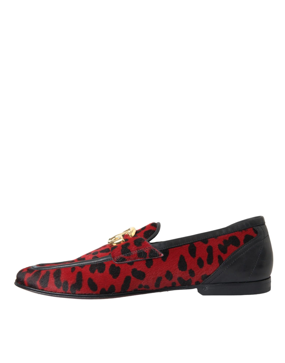Dolce & Gabbana Red Black Leopard DG Loafers Formal Men Shoes - EU39/US6 - Flats