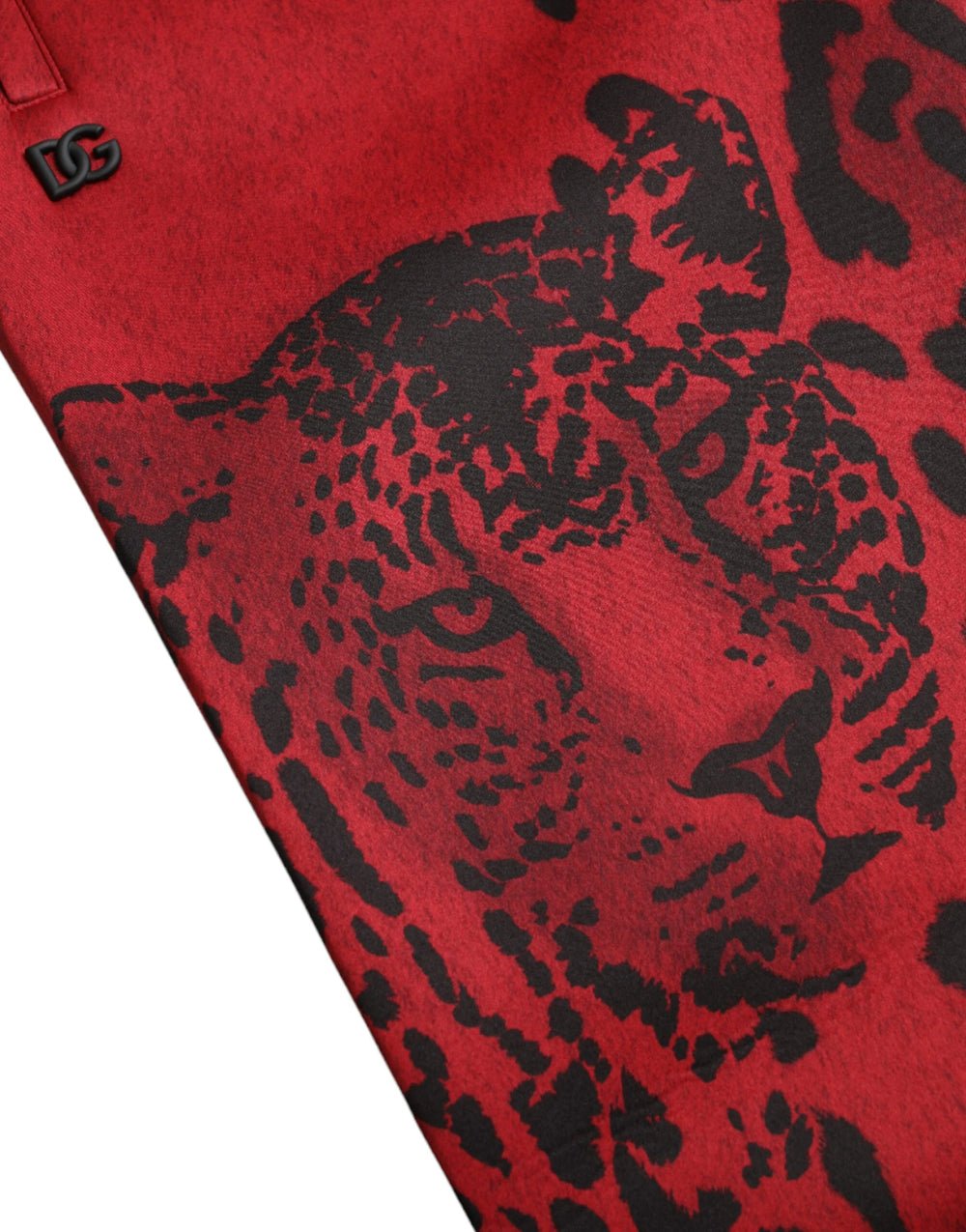Dolce & Gabbana Red Black Leopard Stretch Jogger Pants - Joggers