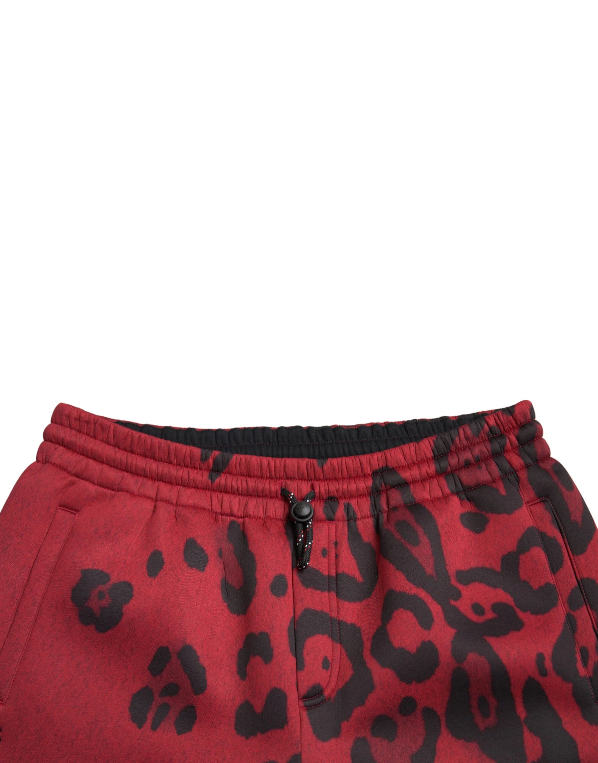 Dolce & Gabbana Red Black Leopard Stretch Jogger Pants - Joggers