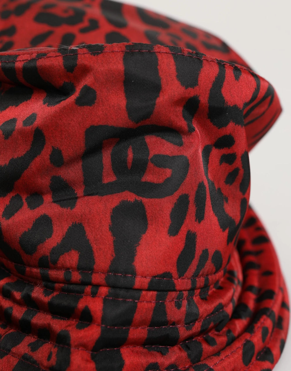 Dolce & Gabbana Red Black Nylon Leopard Print Bucket Men Cap Hat - 59 cm|L - Bucket Hats