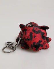 Dolce & Gabbana Red Black Polyester Animal Silhouette Bag Keychain Keyring - Keychains