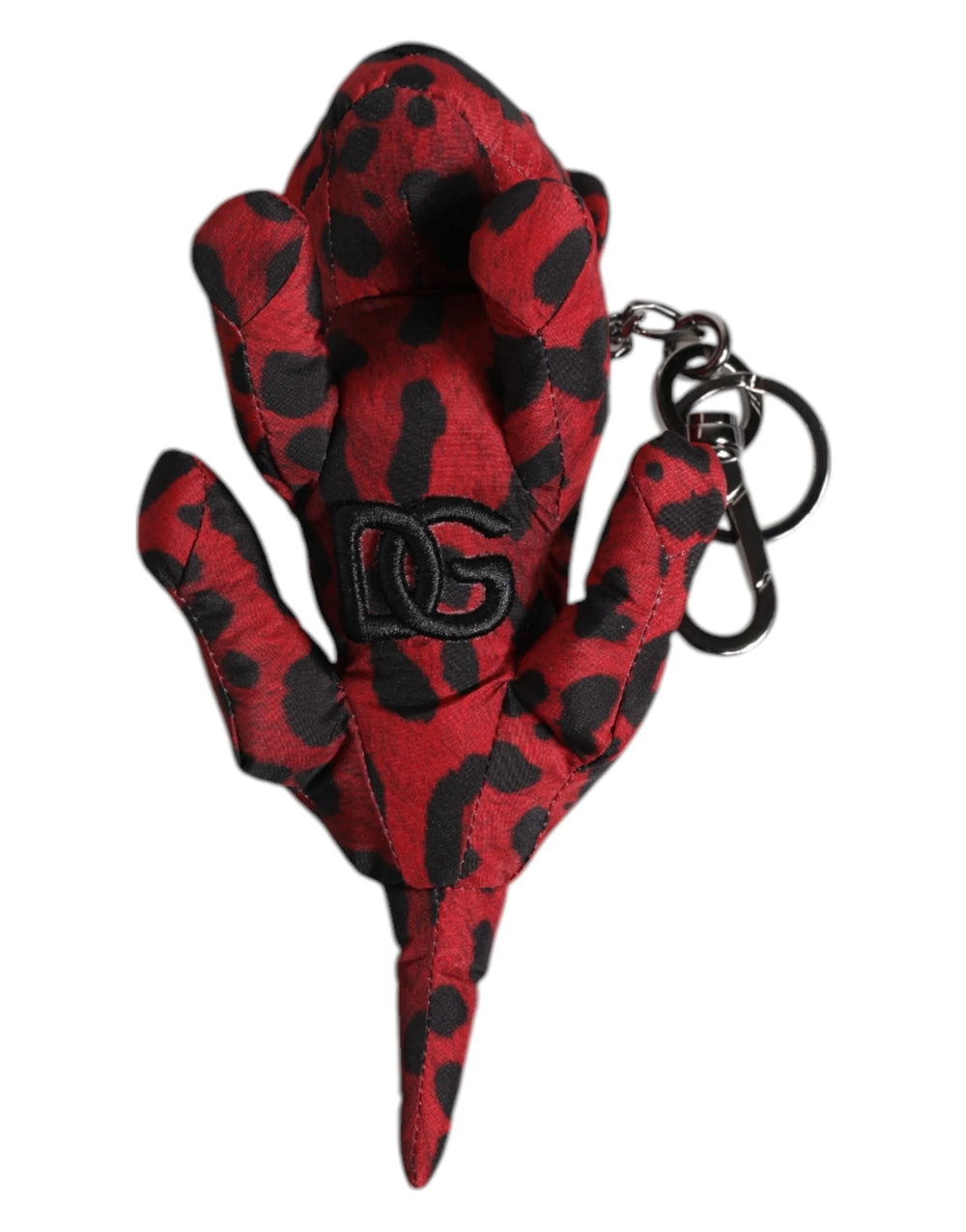 Dolce & Gabbana Red Black Polyester Animal Silhouette Keychain Keyring - Keychains
