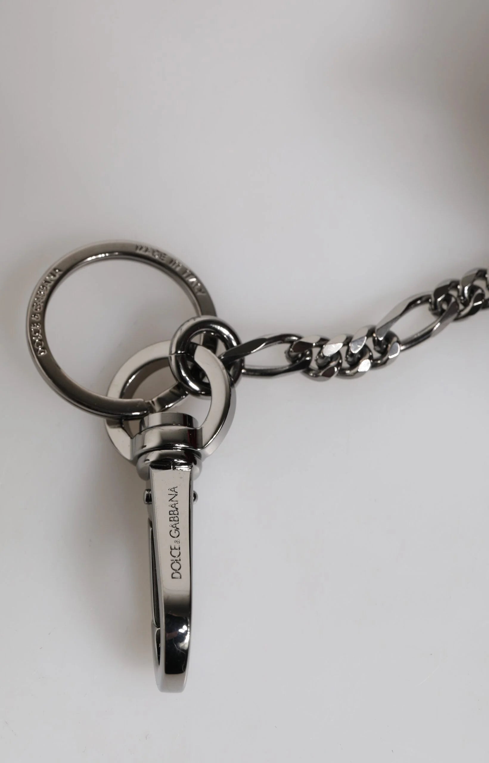 Dolce & Gabbana Red Black Polyester Animal Silhouette Keychain Keyring - Keychains