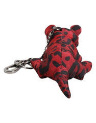Dolce & Gabbana Red Black Polyester Animal Silhouette Keychain Keyring - Keychains