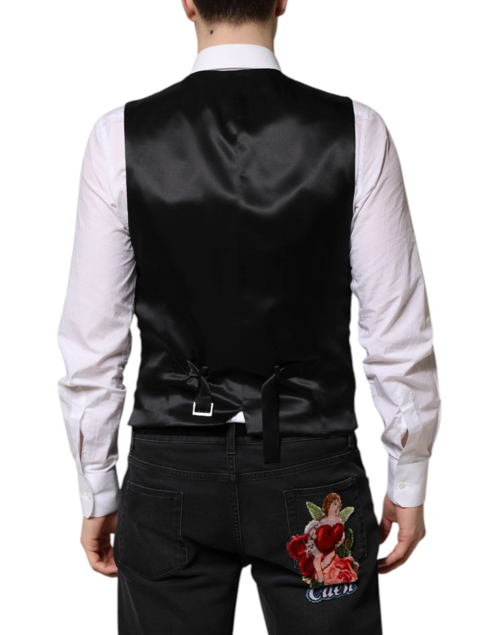 Dolce & Gabbana Red Black Stripe Dress Formal Waistcoat Vest - IT48 | M - Vests