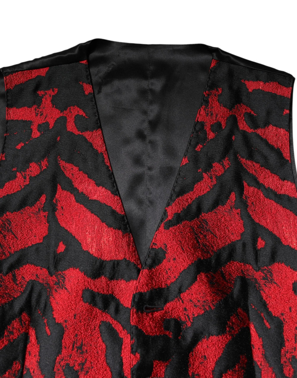 Dolce & Gabbana Red Black Stripe Dress Formal Waistcoat Vest - IT48 | M - Vests