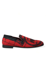 Dolce & Gabbana Red Black Torero Loafers Slippers Men Shoes - Flats