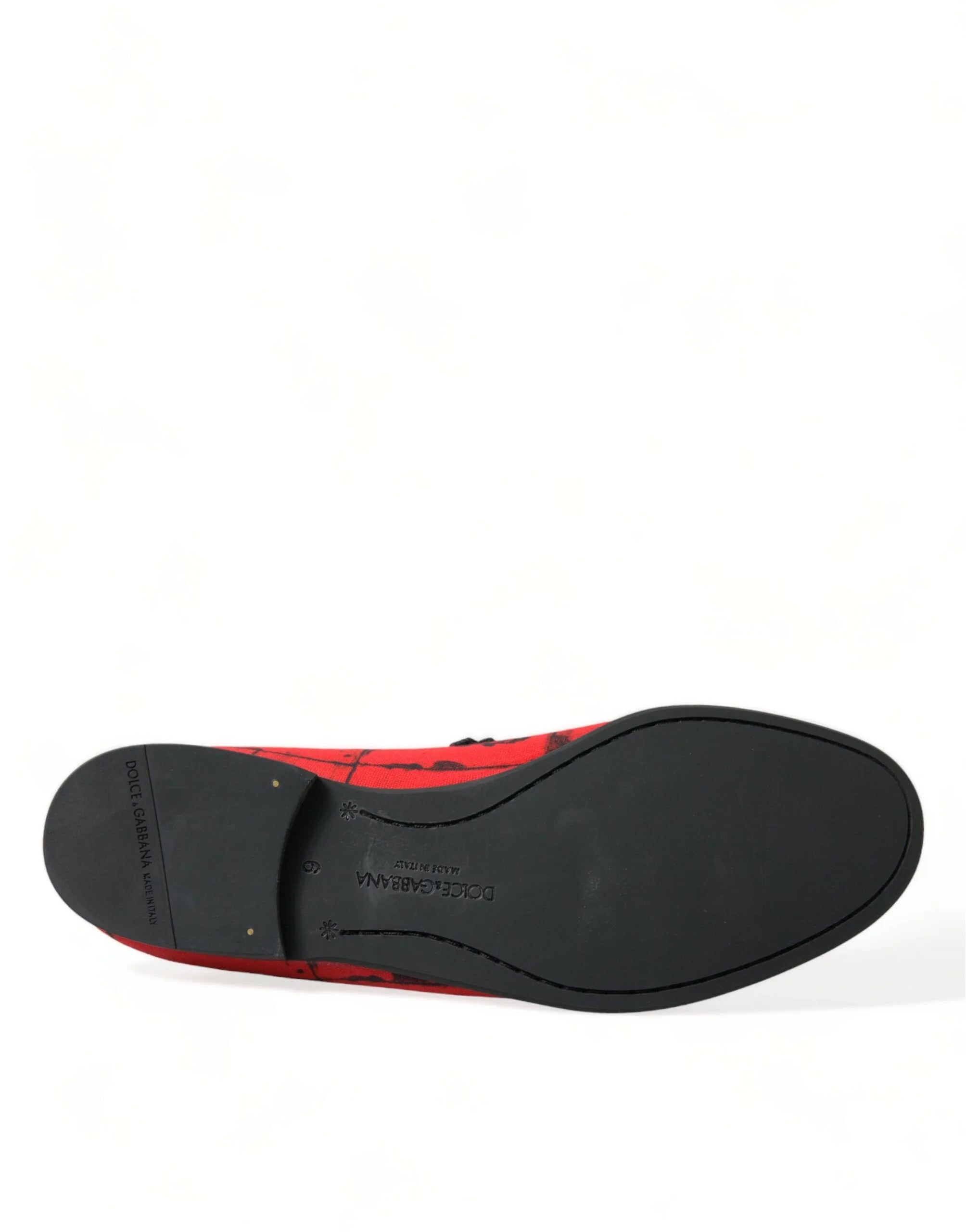 Dolce & Gabbana Red Black Torero Loafers Slippers Men Shoes - Flats