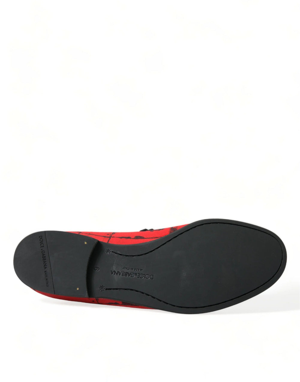 Dolce & Gabbana Red Black Torero Loafers Slippers Men Shoes - Flats