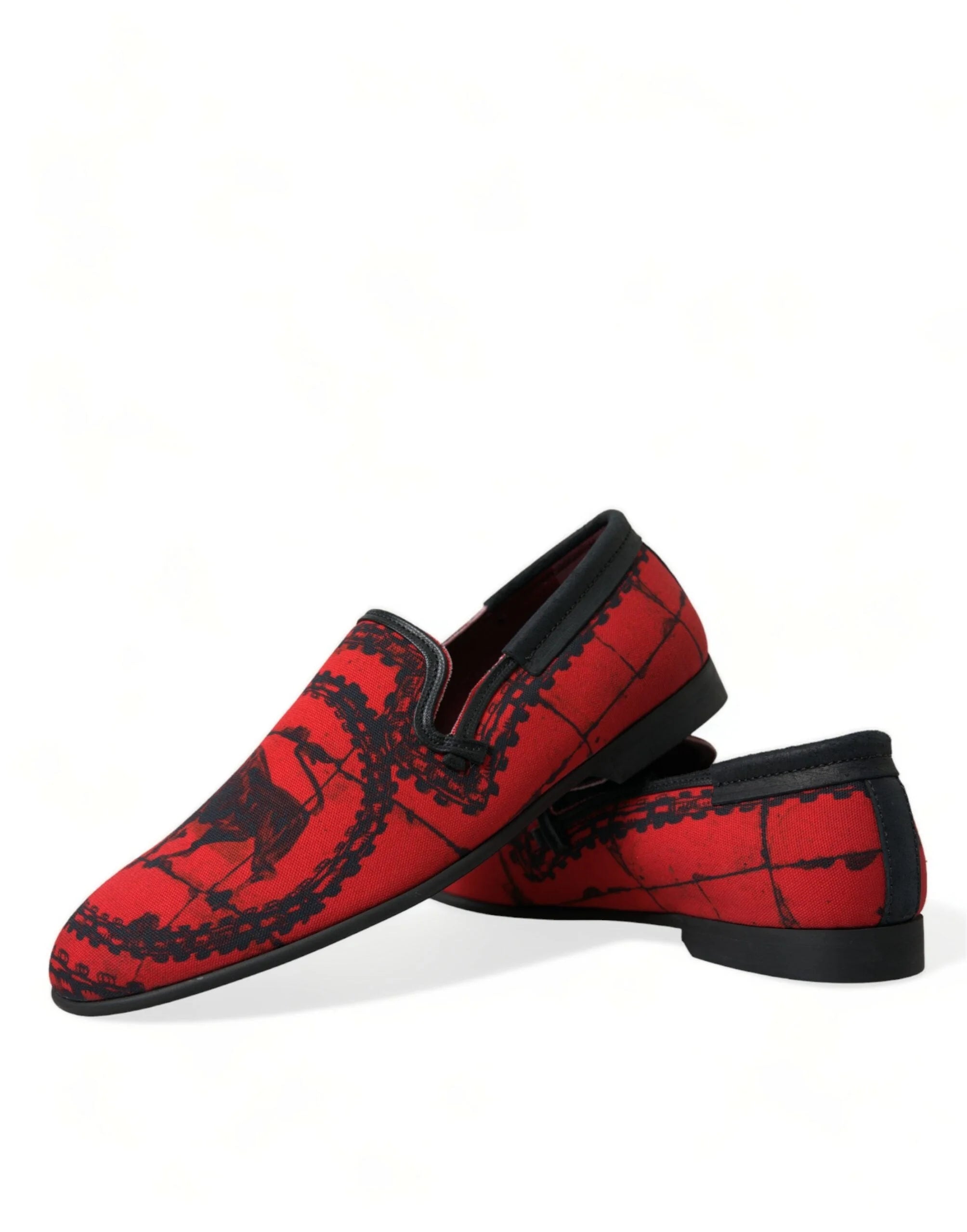 Dolce & Gabbana Red Black Torero Loafers Slippers Men Shoes - Flats