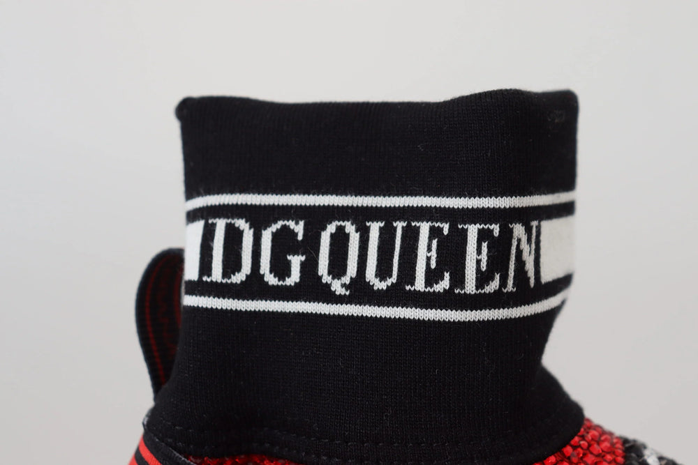 Dolce & Gabbana Red Bling Sorrento Sneakers Socks Shoes - EU35/US4.5 - Sneakers